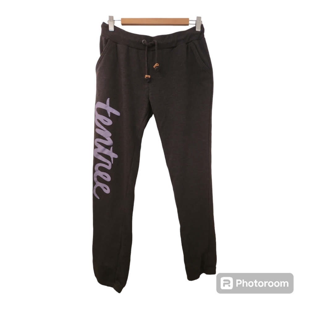 tentree Black Joggers with Lavender Logo